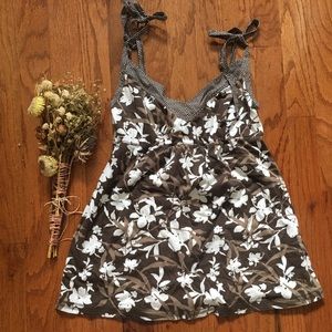 Abercrombie Brown and White Tank Top
